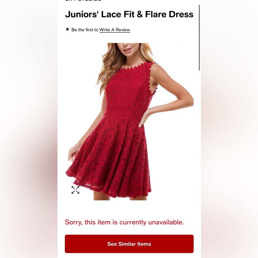 Macy’s City Studios Red Lace Dress **NWT